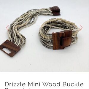 Drizzle Wood Buckle Bracelet. 
Bohemian beaded bracelet